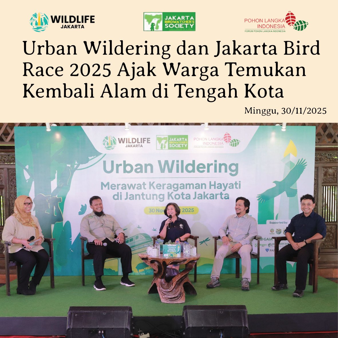 Urban Wildering dan Jakarta Bird Race 2025 Ajak Warga Temukan Kembali Alam di Tengah Kota